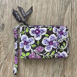 Vera Bradley Floral Purple and Green Wallet Wristlet Plum Petals